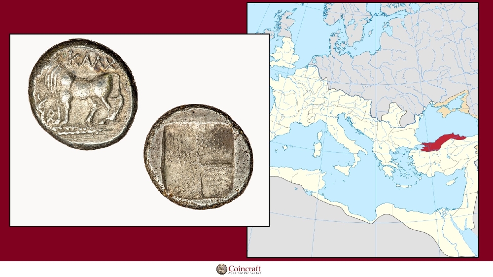 Silver Drachm from Chalcedon an ancient maritime town of Bithynia, in Asia Minor - Coincraft